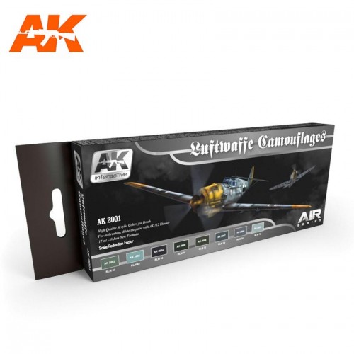 AK INTERACTIVE COLORS SET LUFTWAFFE CAMOUFLAGES (AIR SERIES) AK2001